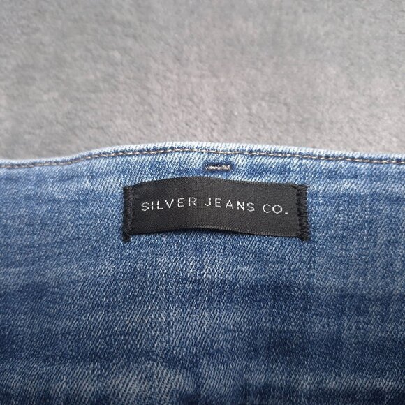 Silver Jeans Womens Avery Skinny Crop Jeans 33 Medium Wash High Rise Distressed - Picture 7 of 9
